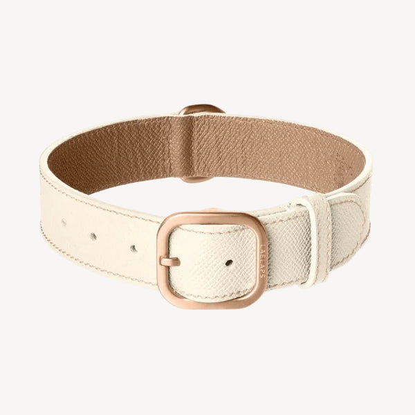 CANNES - Collier pour chien en cuir blanc