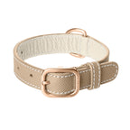 Collier pour Chien en Cuir Beige Petite Taille