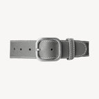 Collier pour Chien en Cuir Gris Foncé Boucle