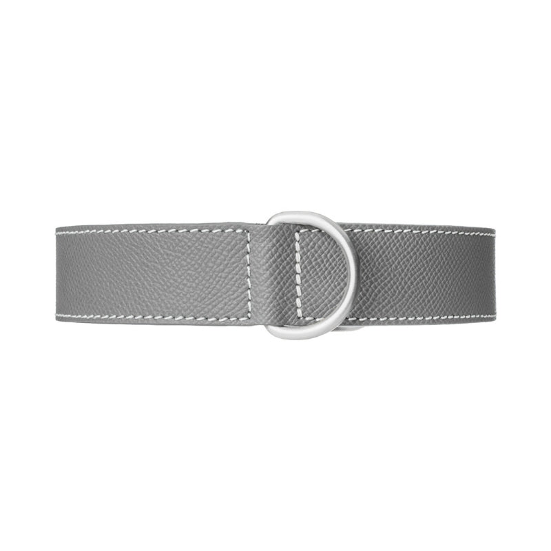 Collier pour Chien en Cuir Gris Foncé Ceinture
