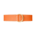 Collier pour Chien en Cuir Orange Boucle Côté