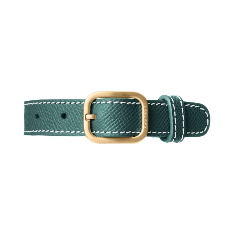 Collier pour Chien en Cuir Vert Petite Taille Boucle