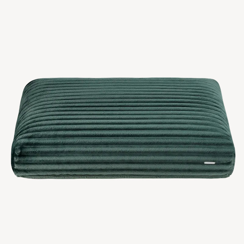 Coussin Chien Velours Côtelé Vert Bouteille