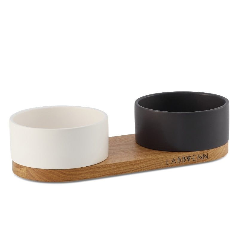 Double Gamelle Chien Blanc Noir