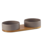 Double Gamelle Chien Gris Grande Taille