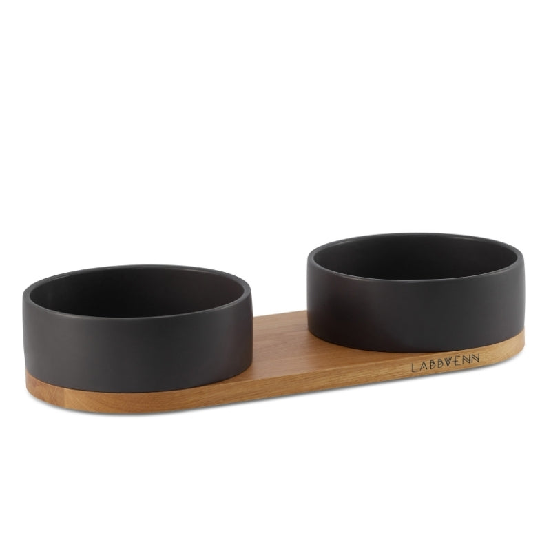 Double Gamelle Chien Noir Grande Taille