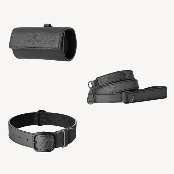 CHANTILLY - Anthracite Leather Dog Accessory Kit