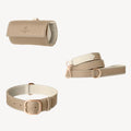 Kit Accessoires pour Chien en Cuir Beige