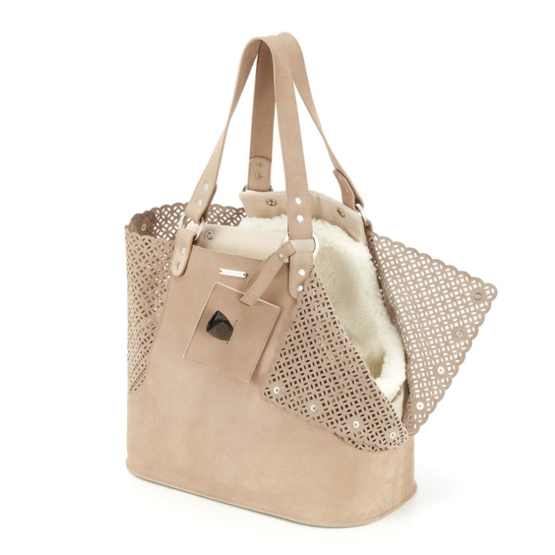 Sac de Transport pour Petit Chien en Cuir Beige