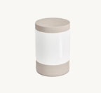 Bocal à friandises Coppa – bocal fermé en porcelaine blanche et silicone greige – Maison Canisya