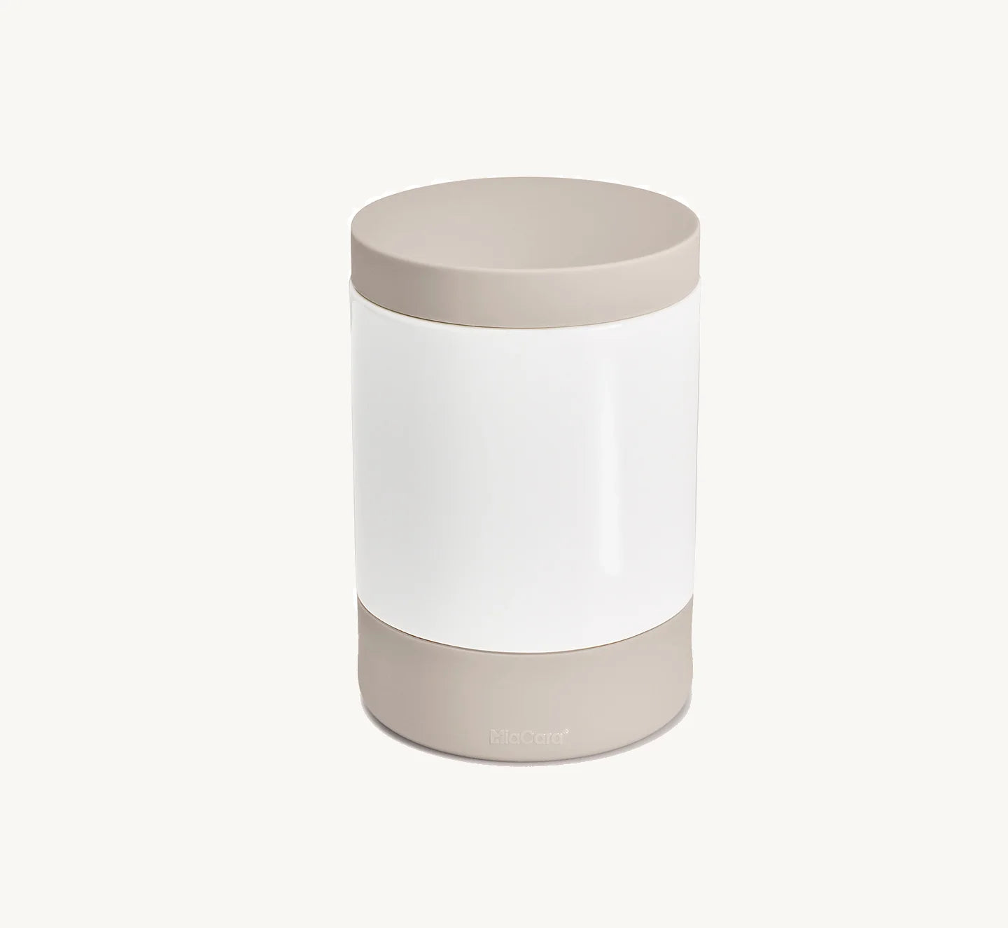 Bocal à friandises Coppa – bocal fermé en porcelaine blanche et silicone greige – Maison Canisya