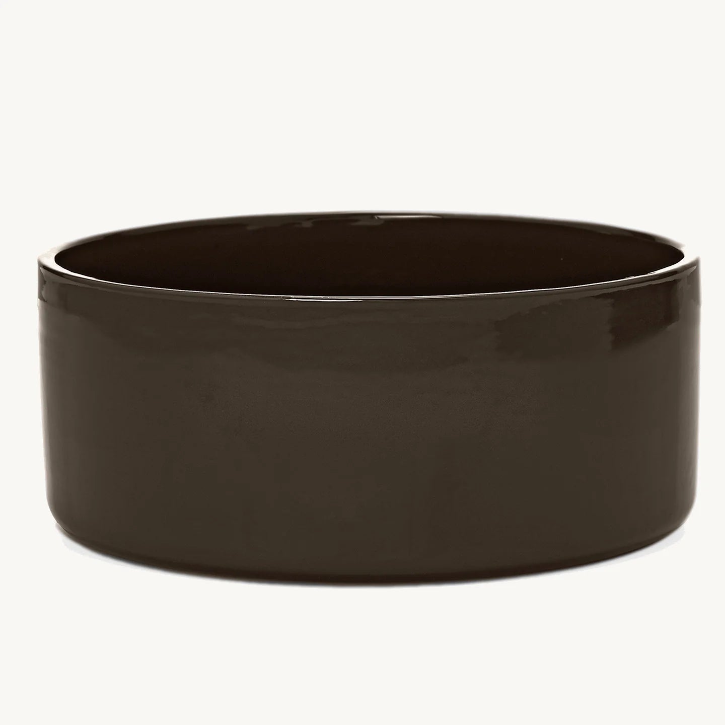 Gamelle Scodella — bol en porcelaine coloris chocolat, vue de face sur fond neutre — Maison Canisya