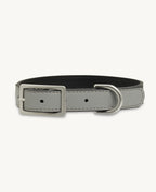 Collier Azur – collier bicolore noir et gris, cuir végan – Maison Canisya