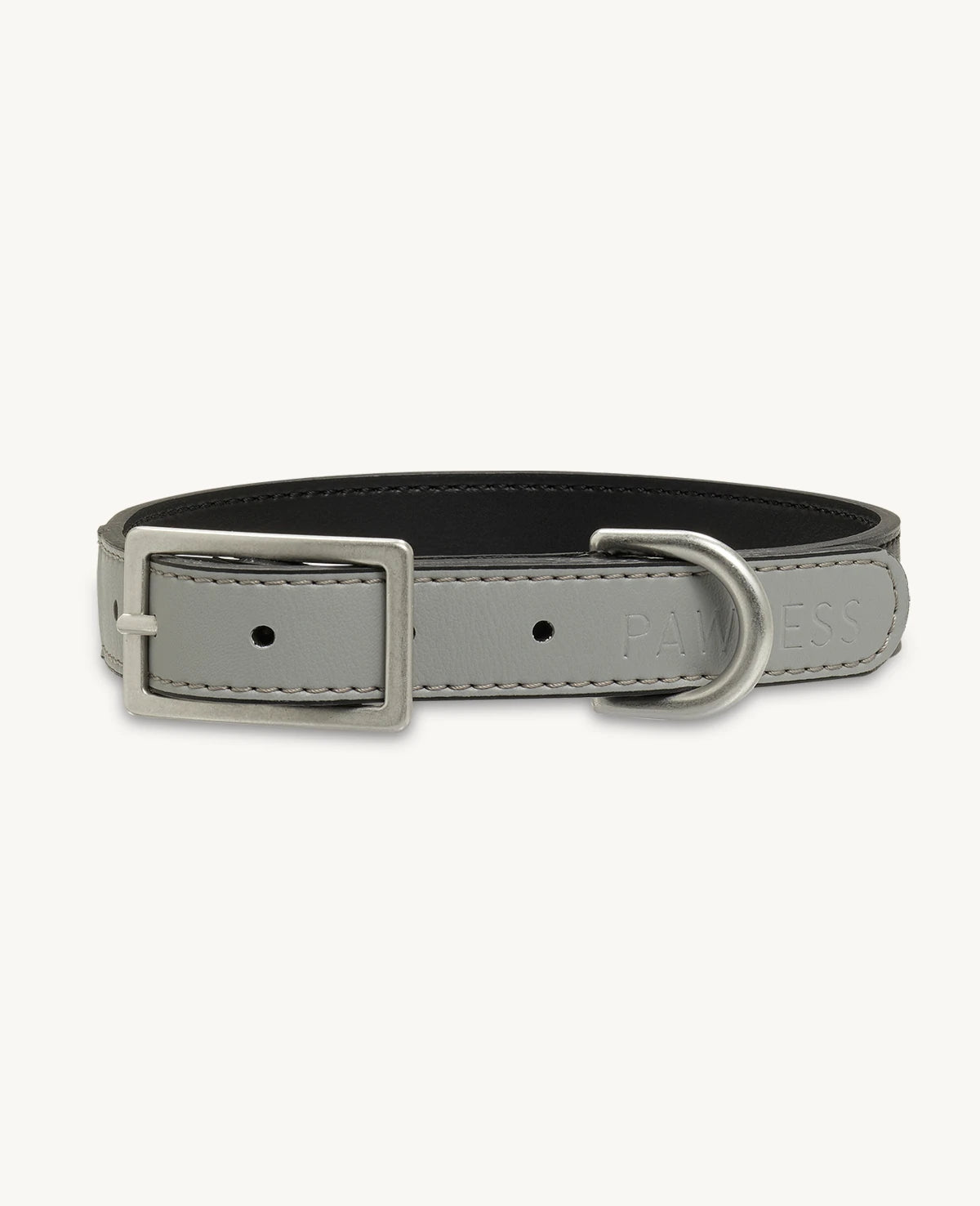 Collier Azur – collier bicolore noir et gris, cuir végan – Maison Canisya