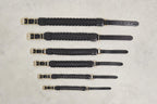 Collier Palermo – six tailles de collier tressé posées à plat sur fond pierre – Maison Canisya