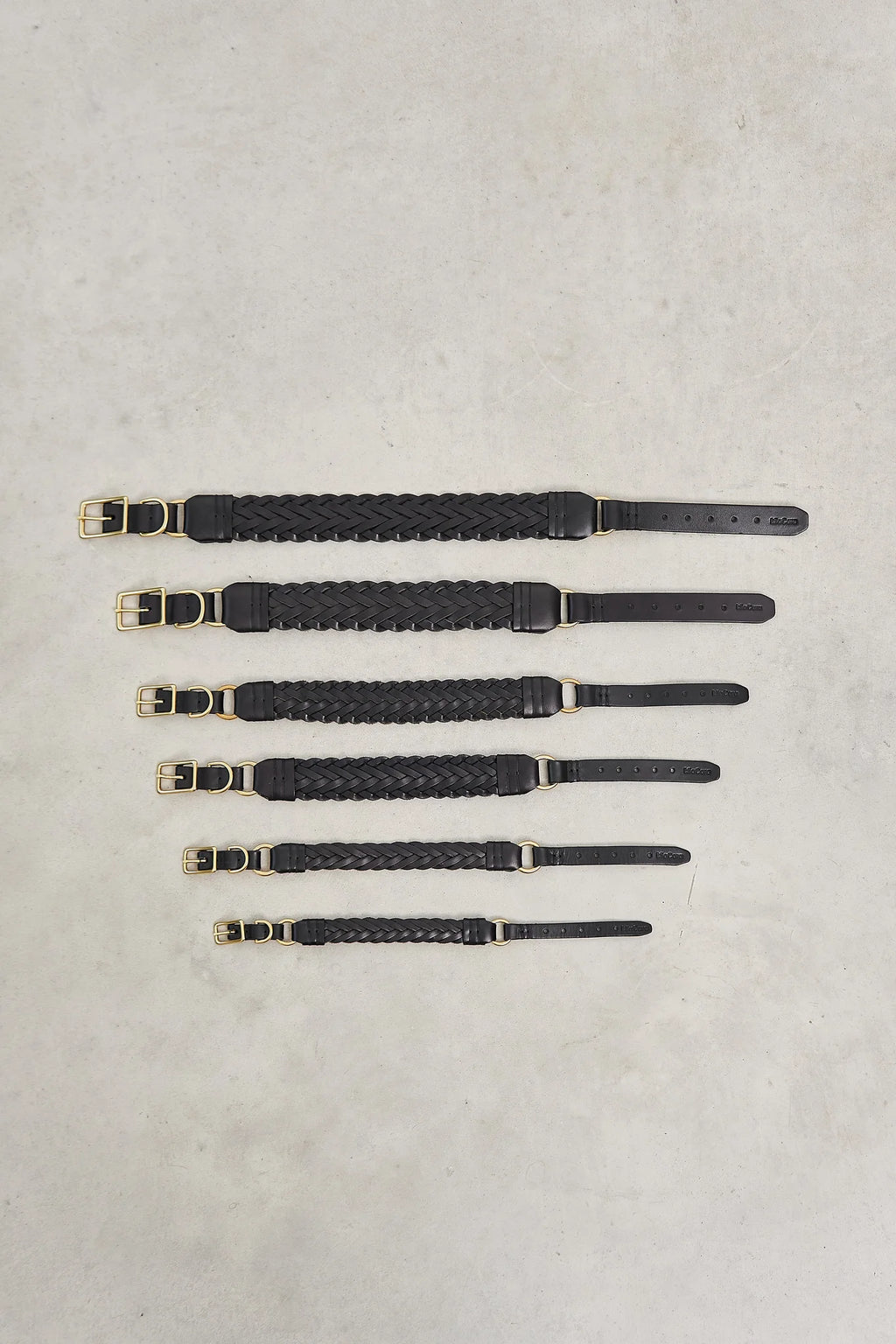 Collier Palermo – six colliers vue intérieure tressage cuir végétal noir – Maison Canisya