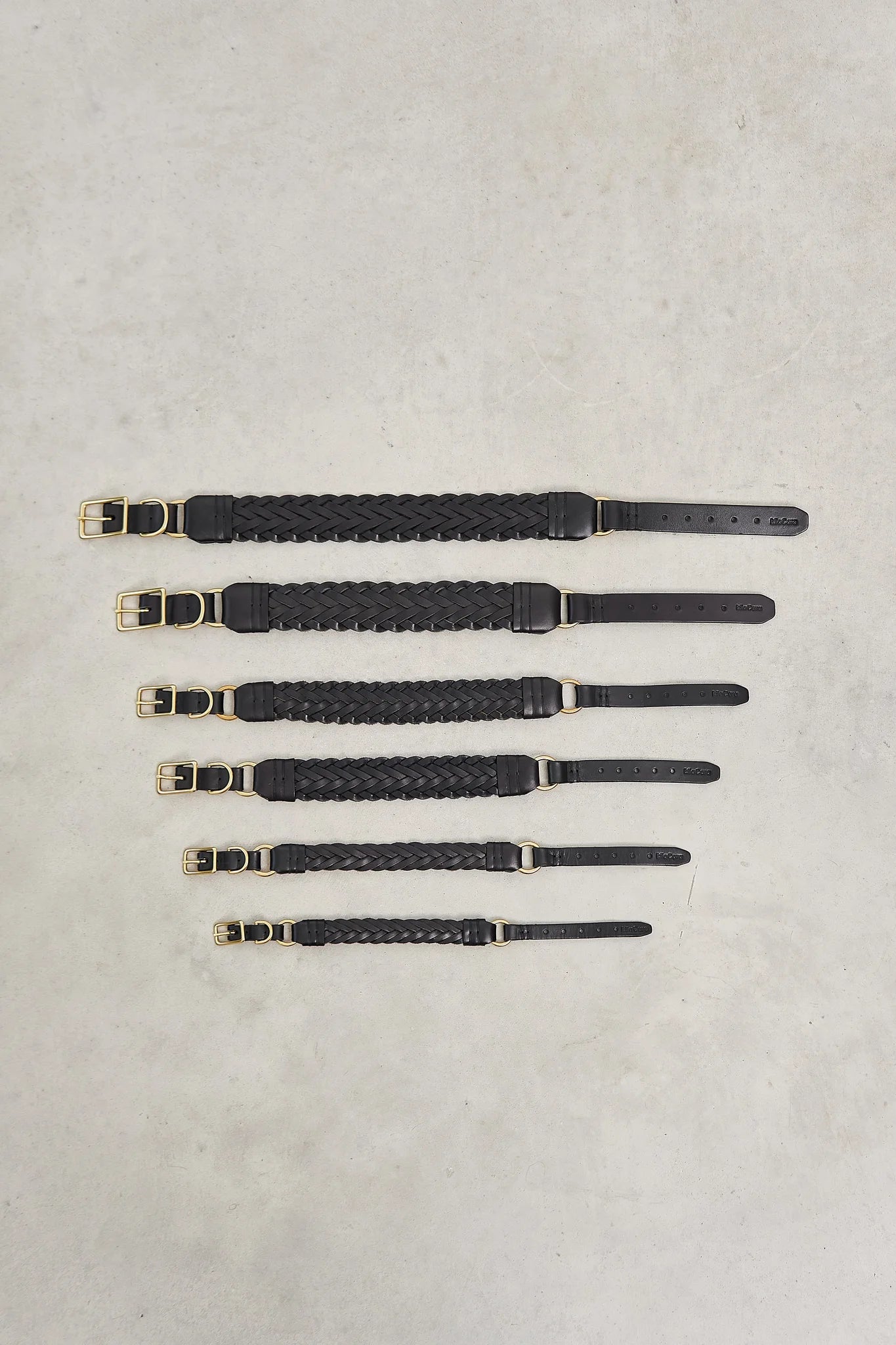 Collier Palermo – six colliers vue intérieure tressage cuir végétal noir – Maison Canisya