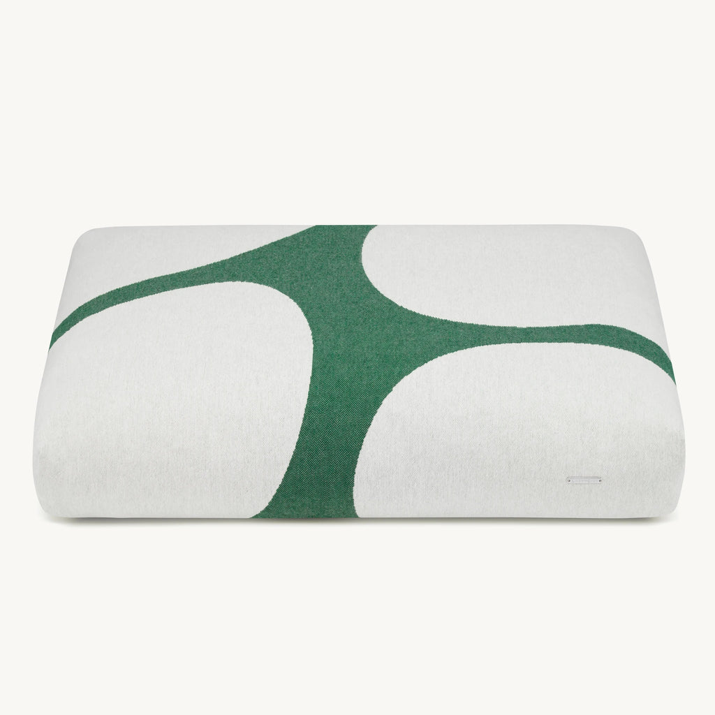 Coussin Stone – vue produit détourée, coloris beige à motifs verts – Maison Canisya