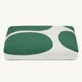 Coussin Stone – vue produit détourée, coloris vert à motifs beige clair – Maison Canisya