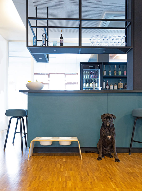 DOGBAR CLASSIC — Support gamelles surélevé en bois pour chien