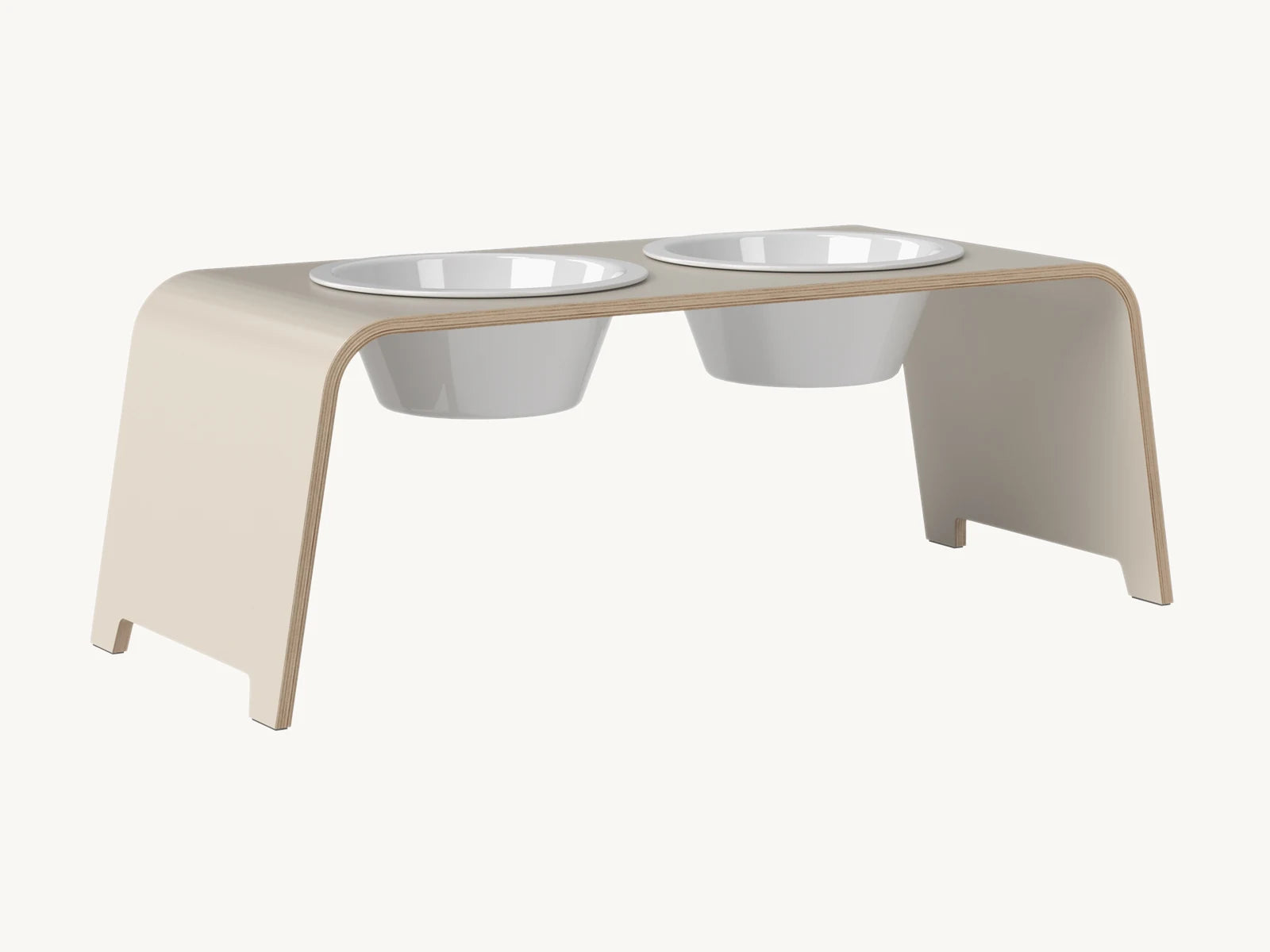 Dogbar Classic – gamelle surélevée coloris gris cachemire avec bols en porcelaine – Maison Canisya