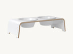 Dogbar Classic – gamelle surélevée coloris blanc avec bols en porcelaine – Maison Canisya