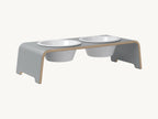Dogbar Classic – gamelle surélevée coloris gris avec bols en porcelaine – Maison Canisya