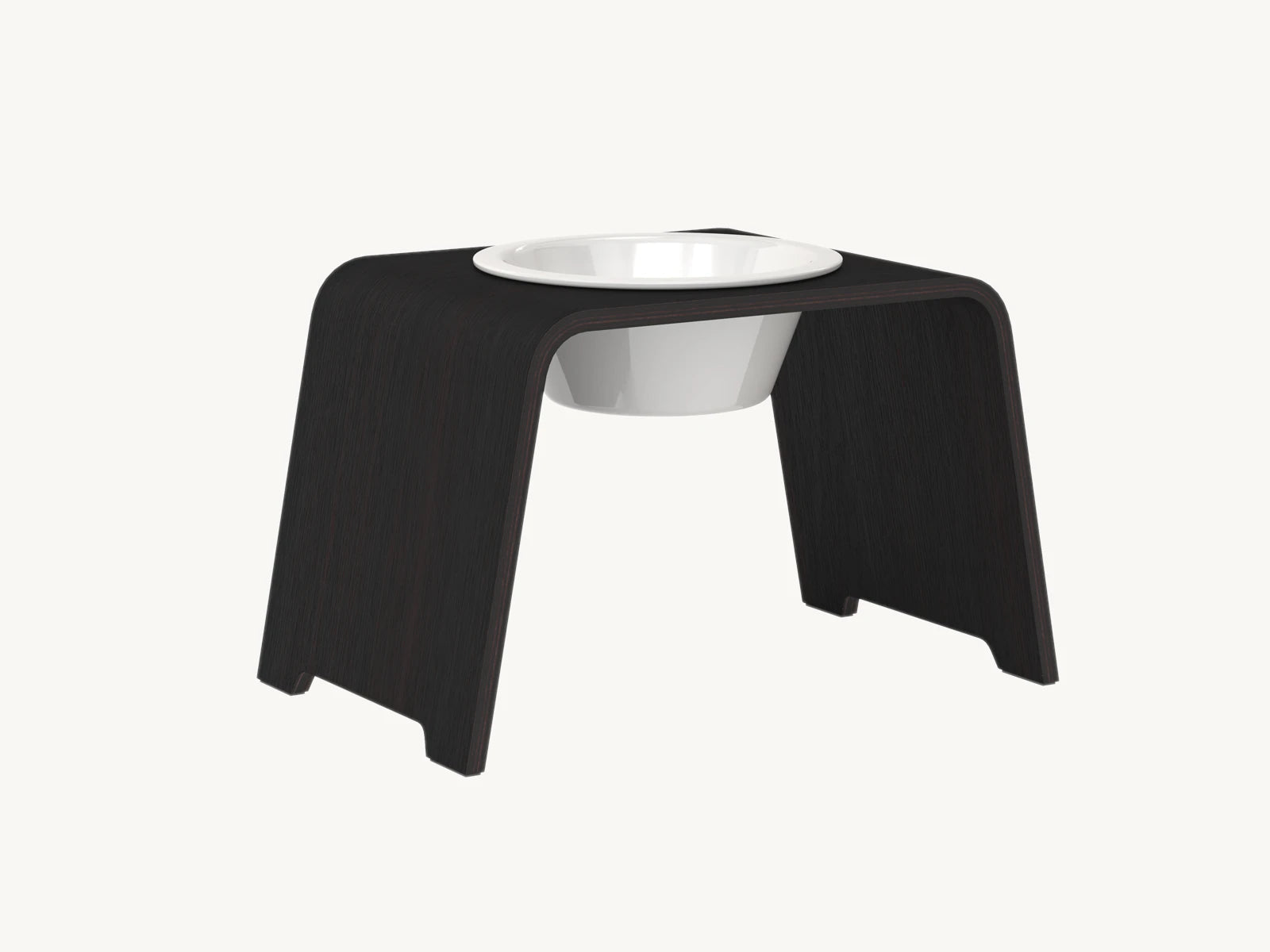 Dogbar Single – support gamelle chien taille L finition chêne foncé – Maison Canisya