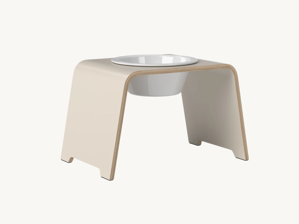 Dogbar Single – support gamelle chien taille L finition gris cachemire – Maison Canisya