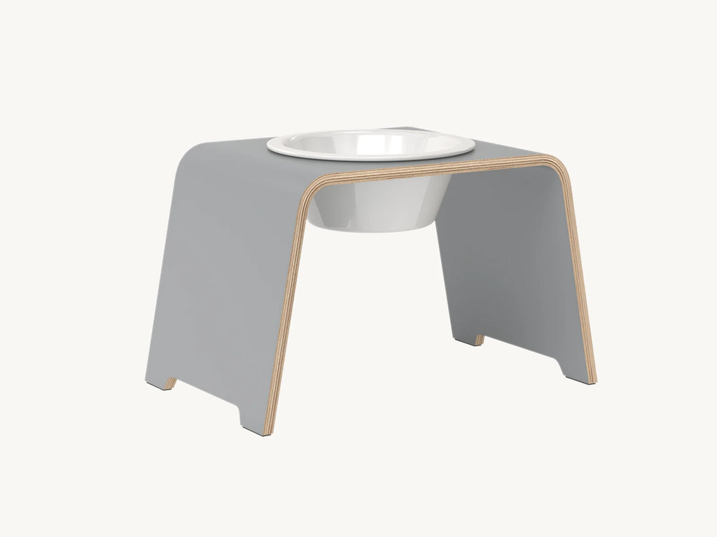 Dogbar Single – support gamelle chien taille L finition gris – Maison Canisya