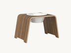 Dogbar Single – support gamelle chien taille L finition noyer – Maison Canisya