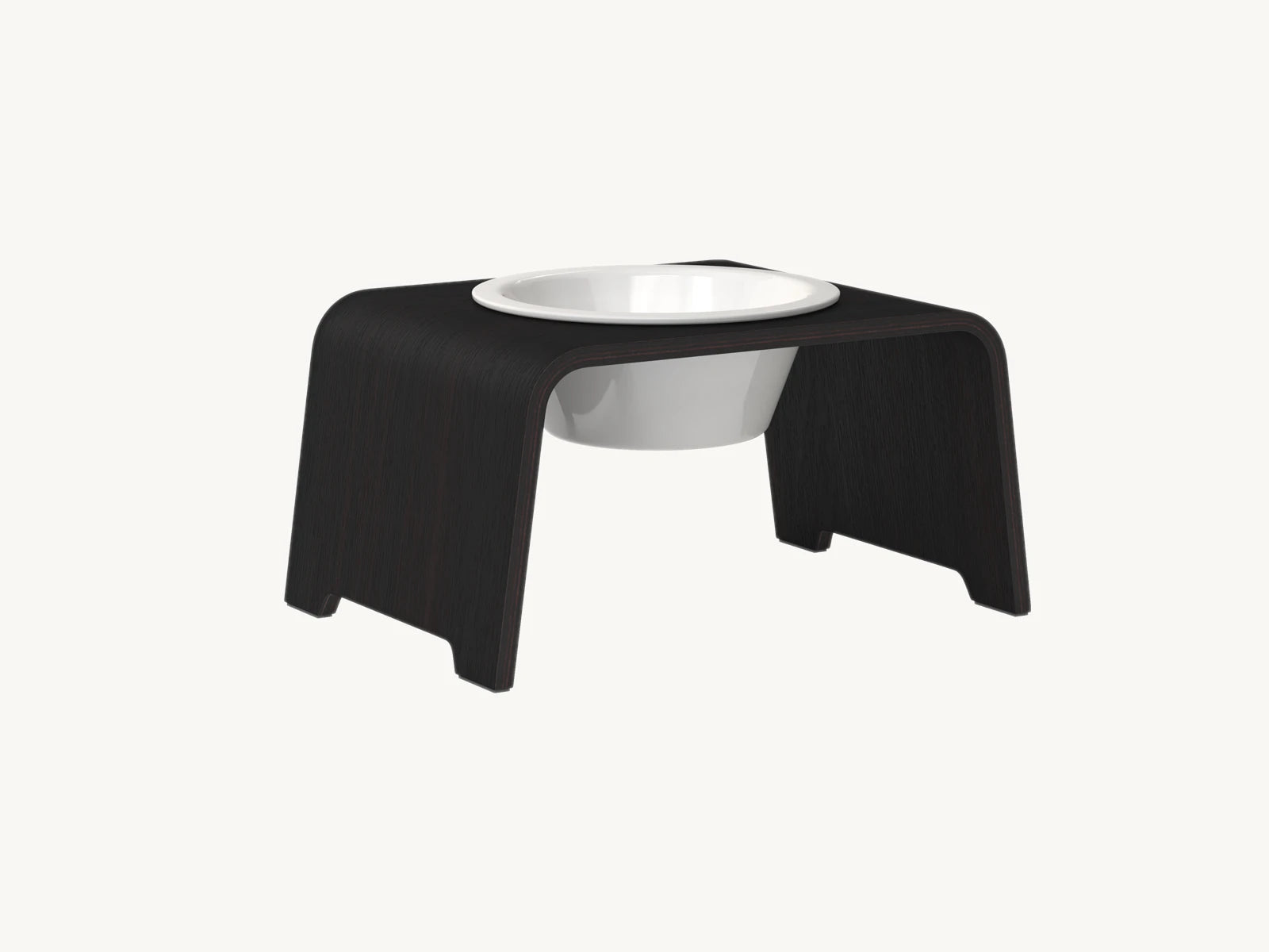 Dogbar Single – support gamelle chien taille M finition chêne foncé – Maison Canisya