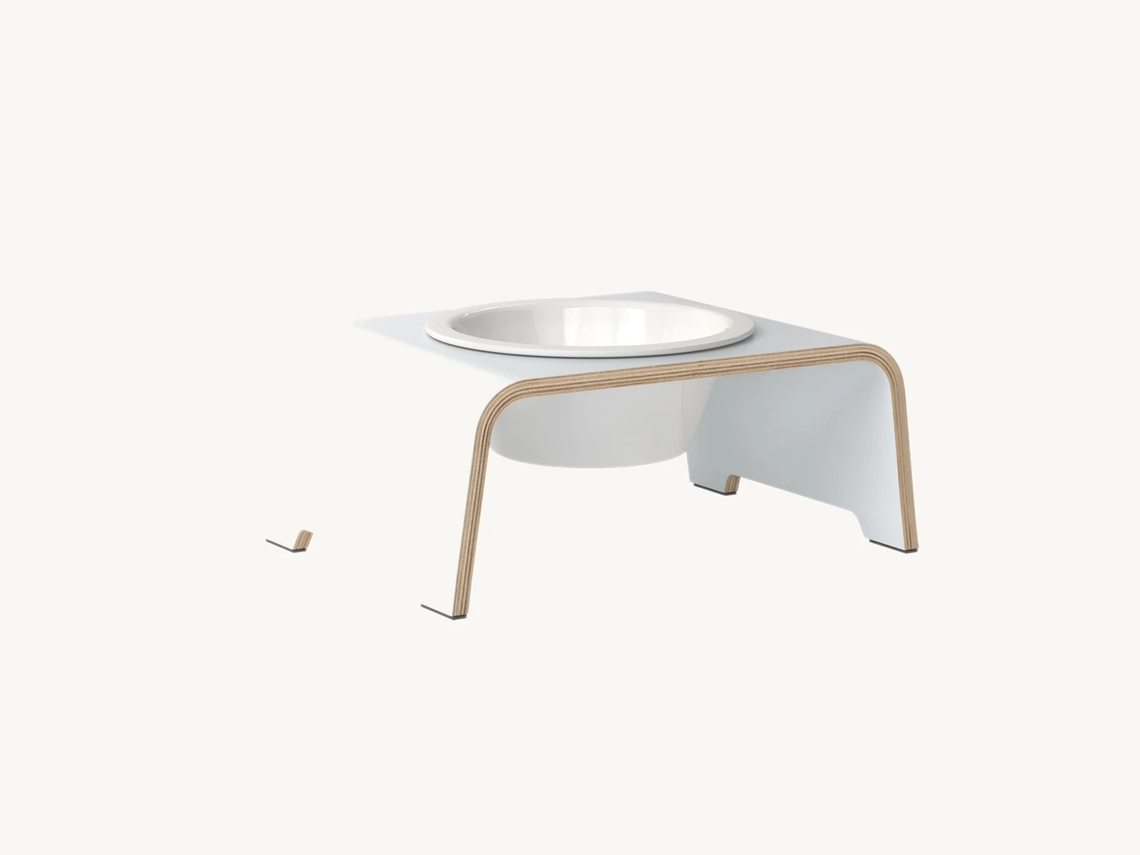 Dogbar Single – support gamelle chien taille S finition blanc – Maison Canisya