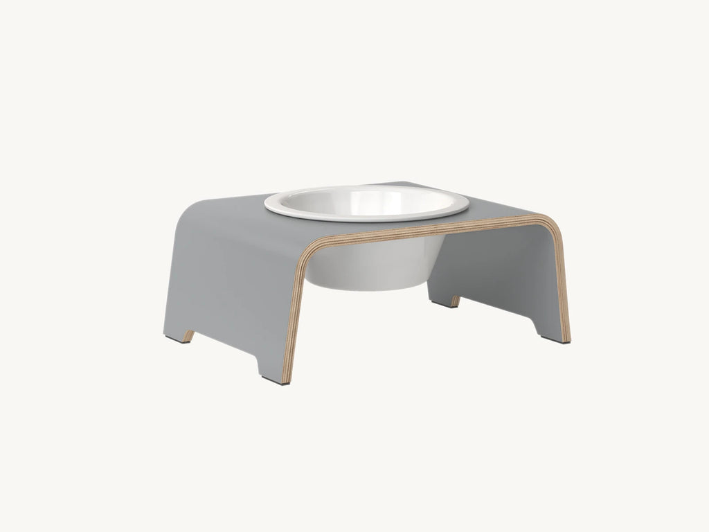 Dogbar Single – support gamelle chien taille S finition gris – Maison Canisya