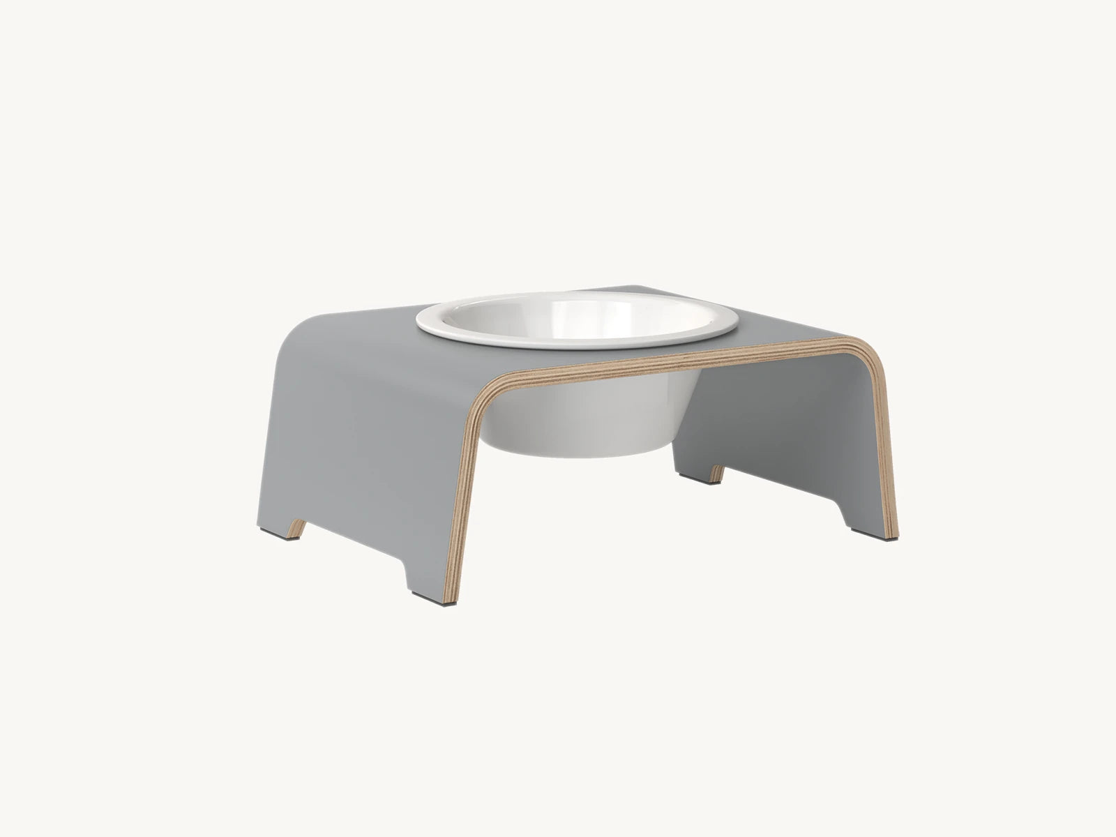 Dogbar Single – support gamelle chien taille S finition gris – Maison Canisya