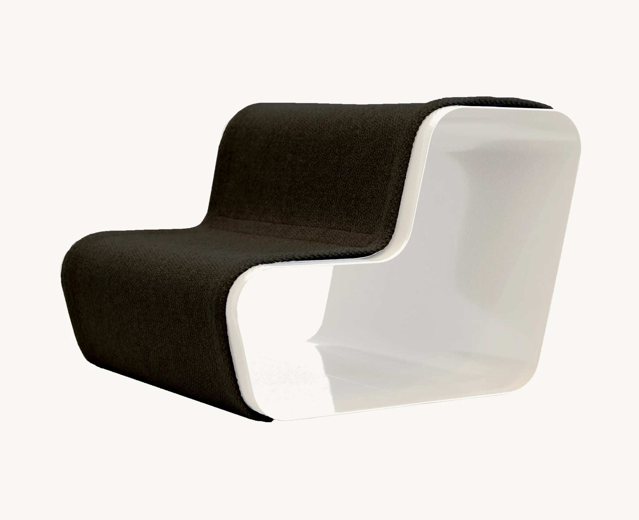 Beam – Escalier chien deux marches, structure blanche et tissu anthracite – Maison Canisya