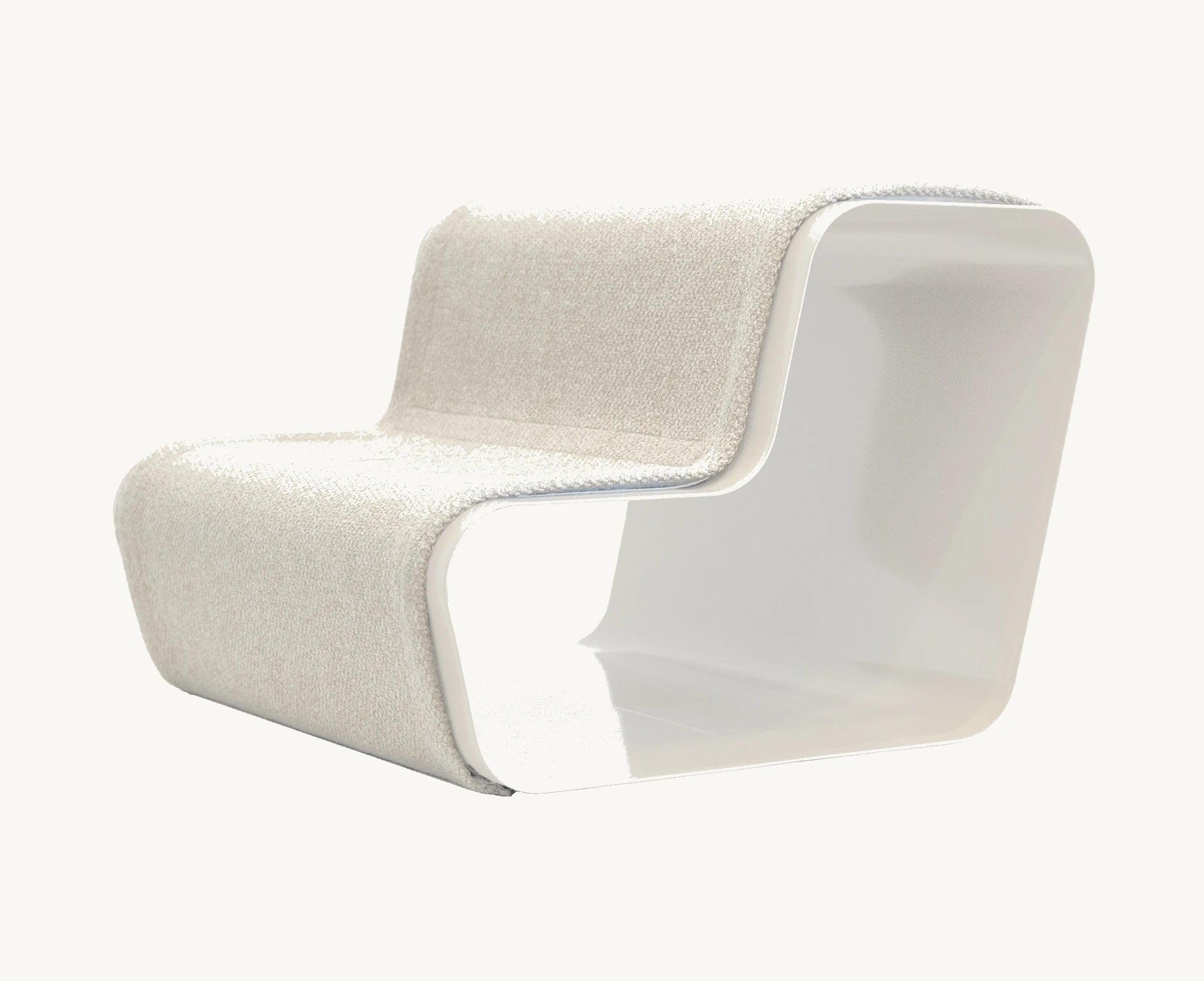 Beam – Escalier chien deux marches, structure et tissu blanc perle – Maison Canisya