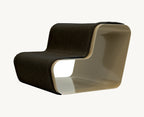 Beam – Escalier chien deux marches, structure sable et tissu anthracite – Maison Canisya