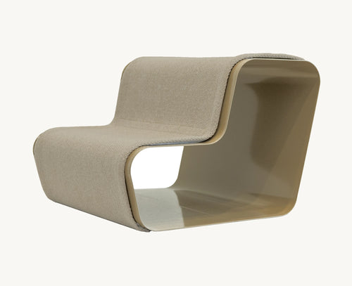 Beam – Escalier chien deux marches, structure et tissu sable – Maison Canisya