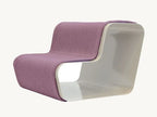 Beam – Escalier chien deux marches, tissu violet sur structure blanche – Maison Canisya