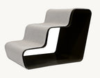 Beam 3 Marches – Escalier chien trois marches, structure anthracite et tissu blanc perle – Maison Canisya