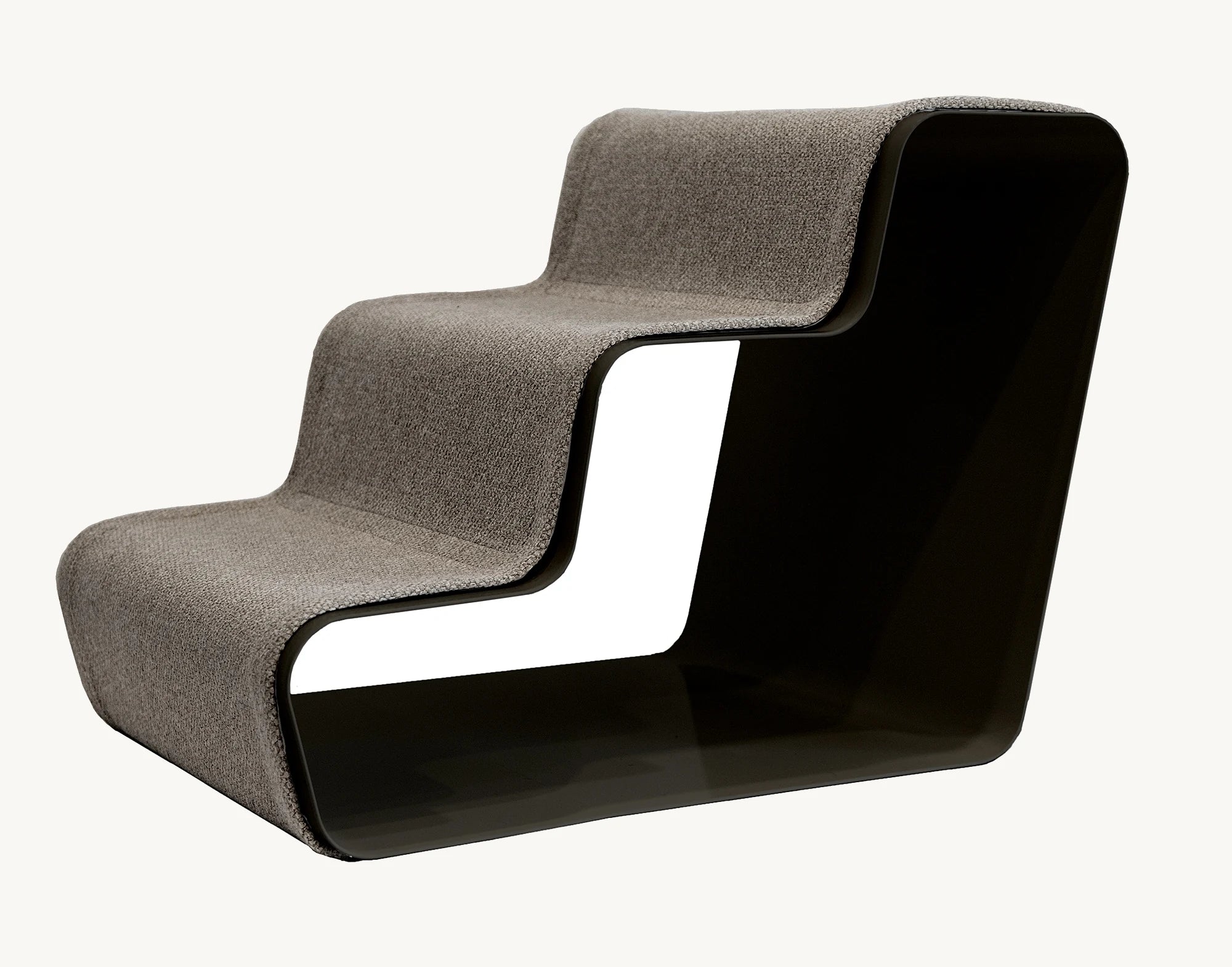Beam 3 Marches – Escalier chien trois marches, structure anthracite et tissu gris graphite – Maison Canisya