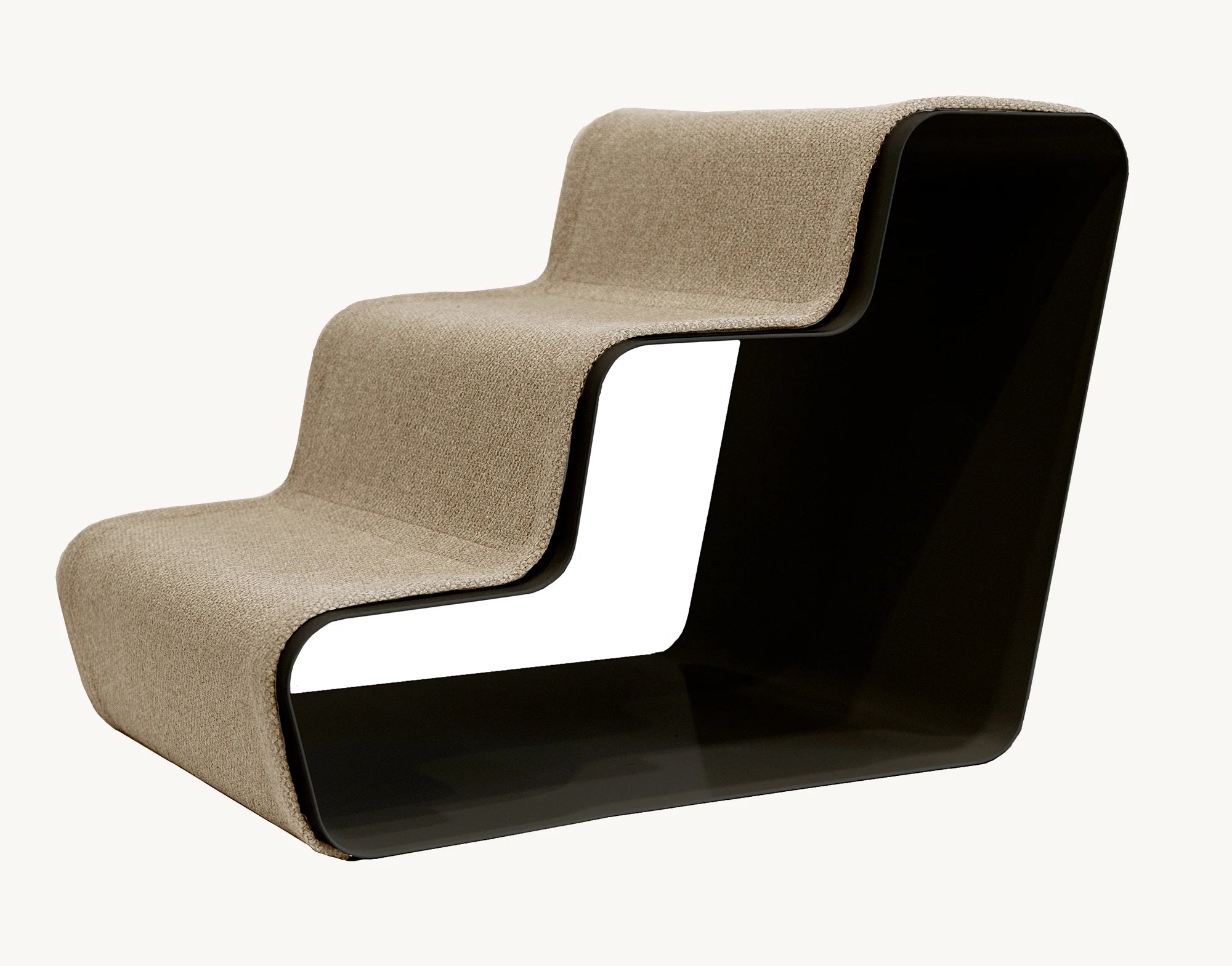 Beam 3 Marches – Escalier chien trois marches, structure anthracite et tissu sable – Maison Canisya