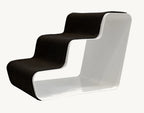 Beam 3 Marches – Escalier chien trois marches, structure blanche et tissu anthracite – Maison Canisya