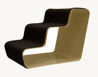 Beam 3 Marches – Escalier chien trois marches, structure sable et tissu anthracite – Maison Canisya