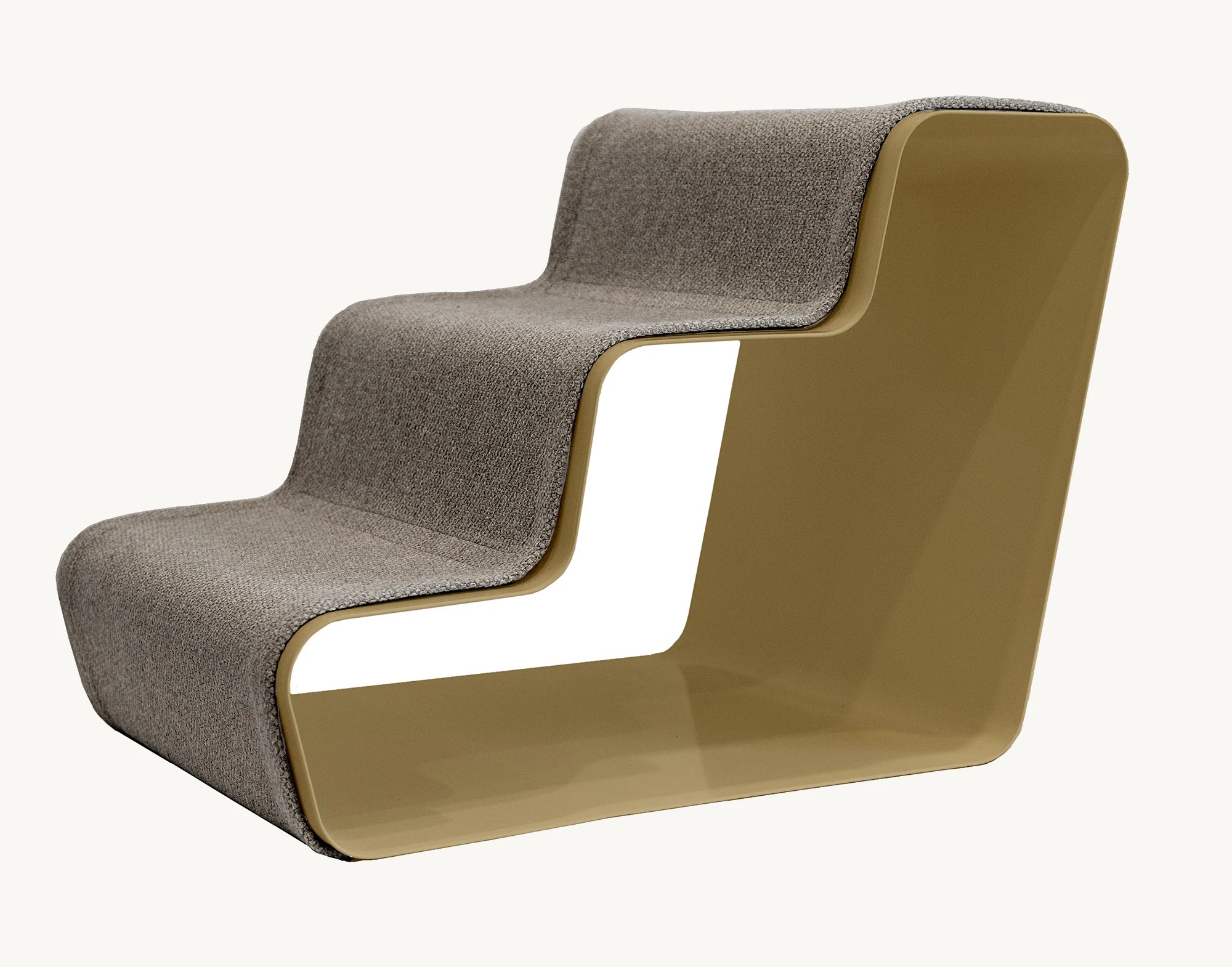 Beam 3 Marches – Escalier chien trois marches, structure sable et tissu gris graphite – Maison Canisya