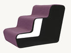 Beam 3 Marches – Escalier chien trois marches, tissu violet sur structure noire – Maison Canisya