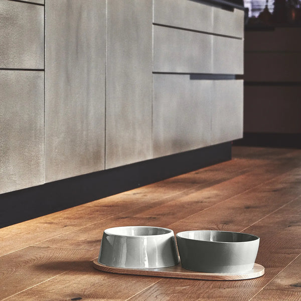 DOPPIO — Plateau en chêne naturel laqué pour gamelles design