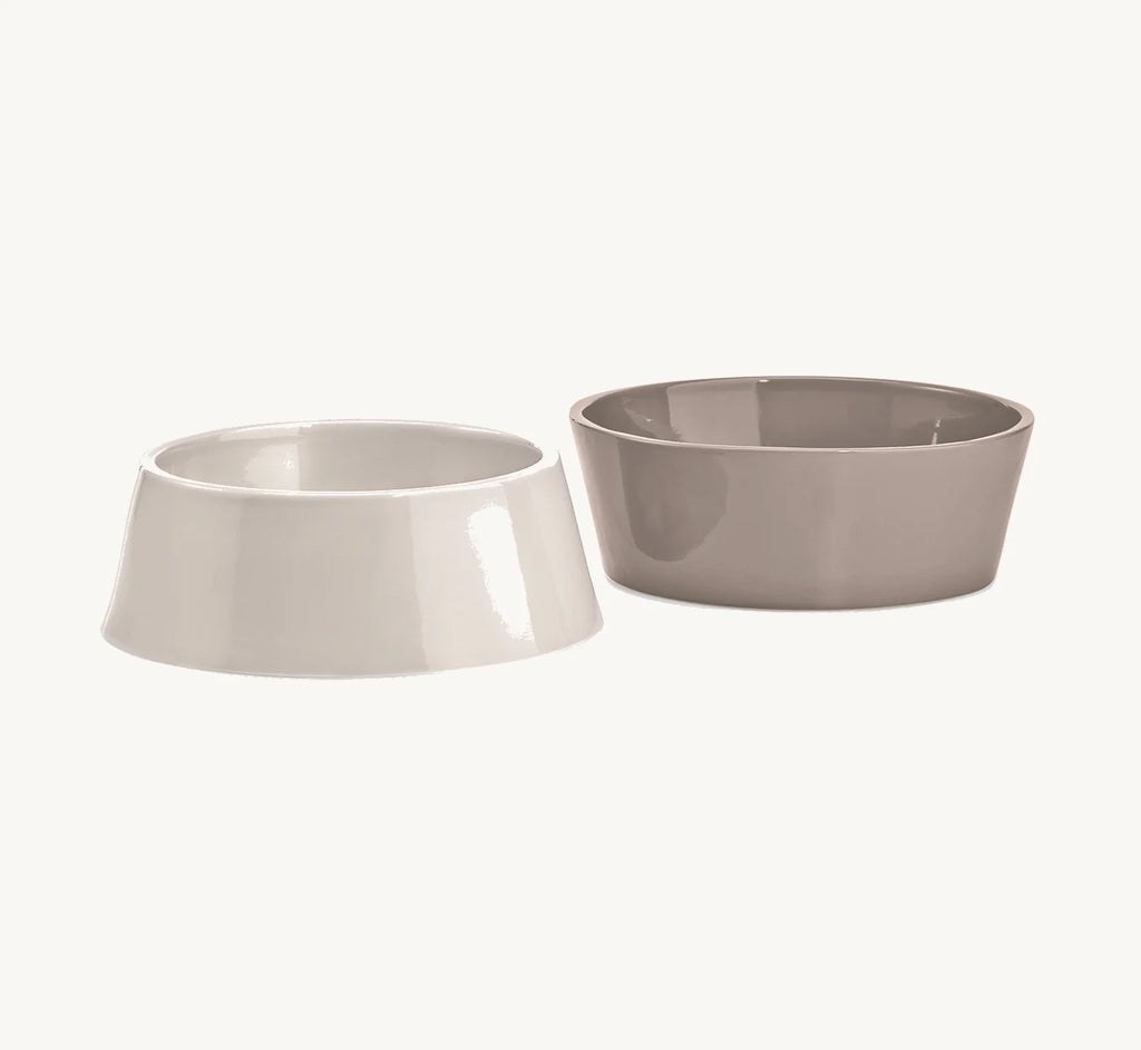 Doppio MiaCara – Set gamelles porcelaine nougat medium large fond épuré – Maison Canisya