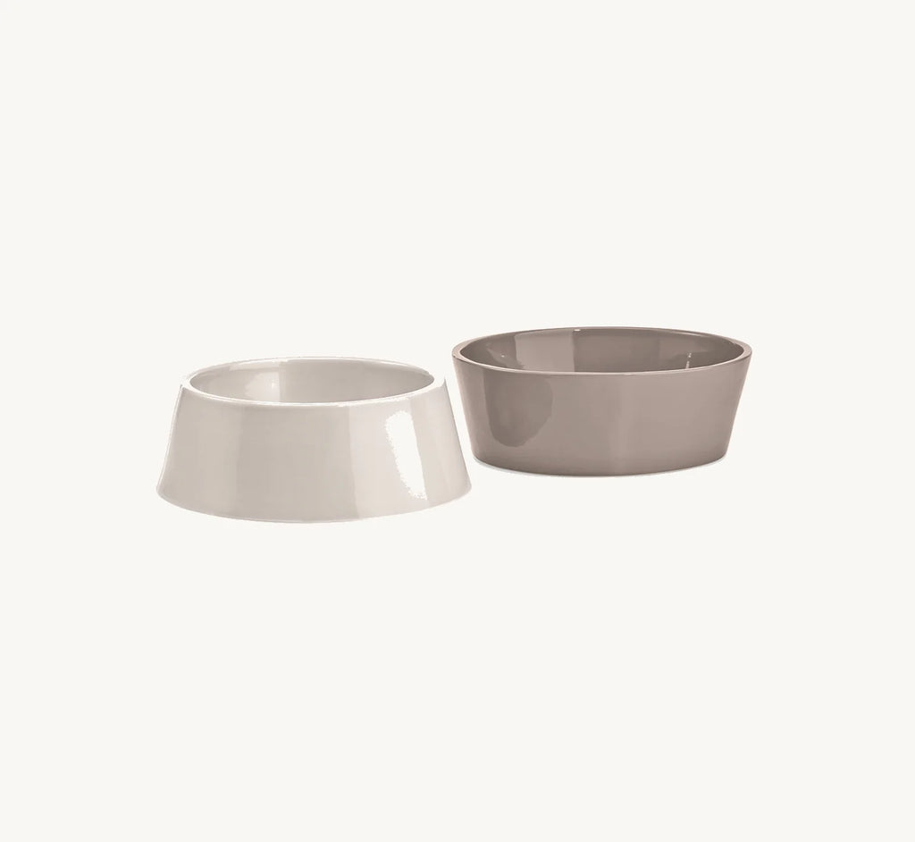 Doppio MiaCara – Gamelles porcelaine nougat taille small fond blanc – Maison Canisya